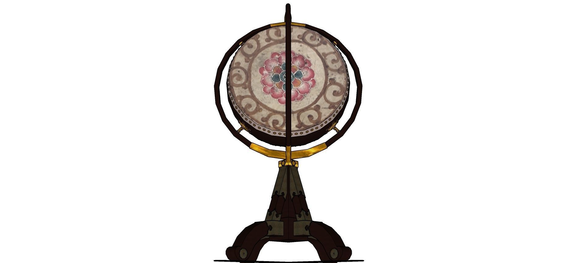 Chinese drum 3D model_4