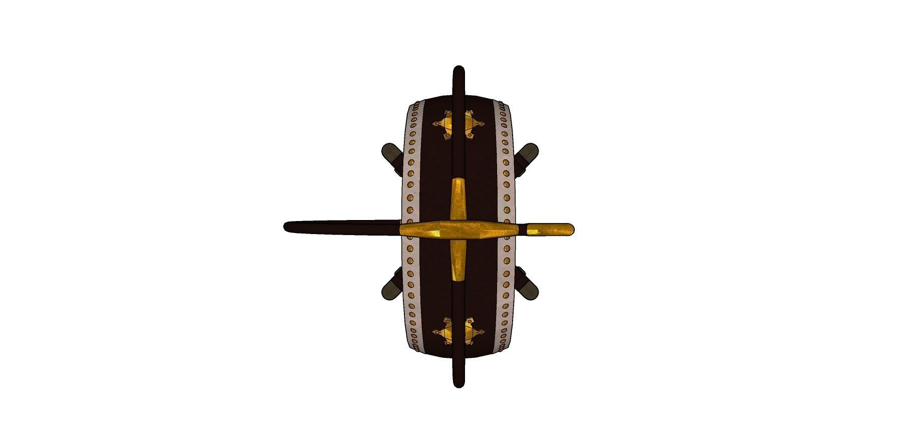 Chinese drum 3D model_1