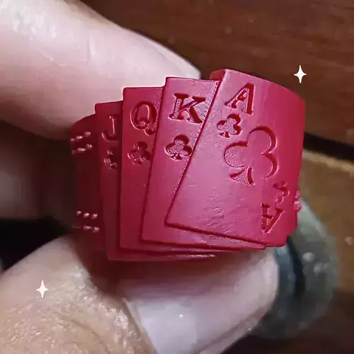 Cartas playing card ring 3D print model