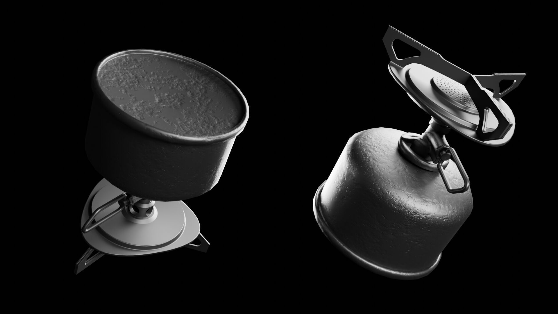 Camping Stove Low-poly 3D model_12