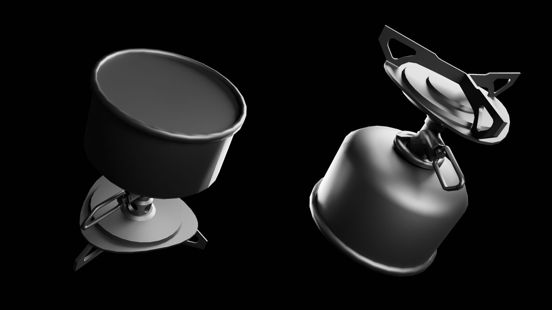 Camping Stove Low-poly 3D model_9