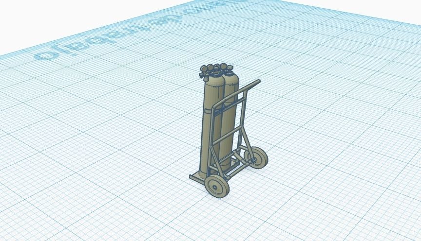 soldier car with oxygen and acetylene tank  1-87 scale H0 3D print model_3