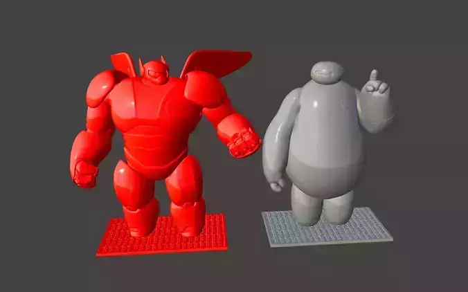 BAYMAX ARMORED BUNDLE- BIG HERO 6 HI-POLY STL package 3 versions 3D print model