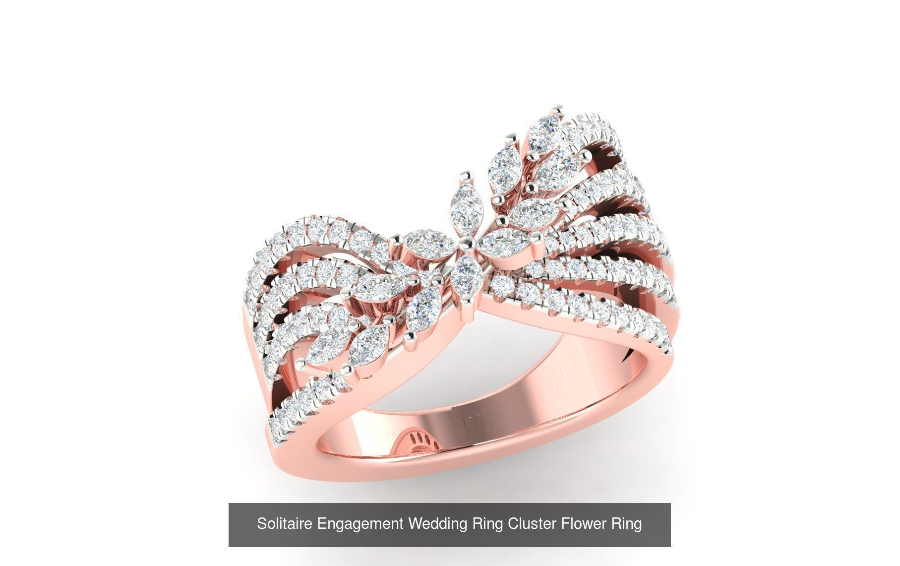 72 Solitaire Engagement Wedding Women Flower Rings Collection _46