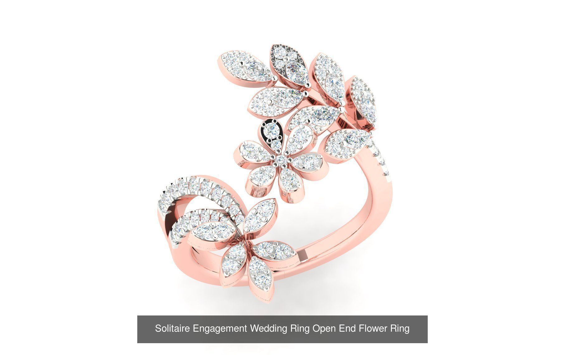 72 Solitaire Engagement Wedding Women Flower Rings Collection _54