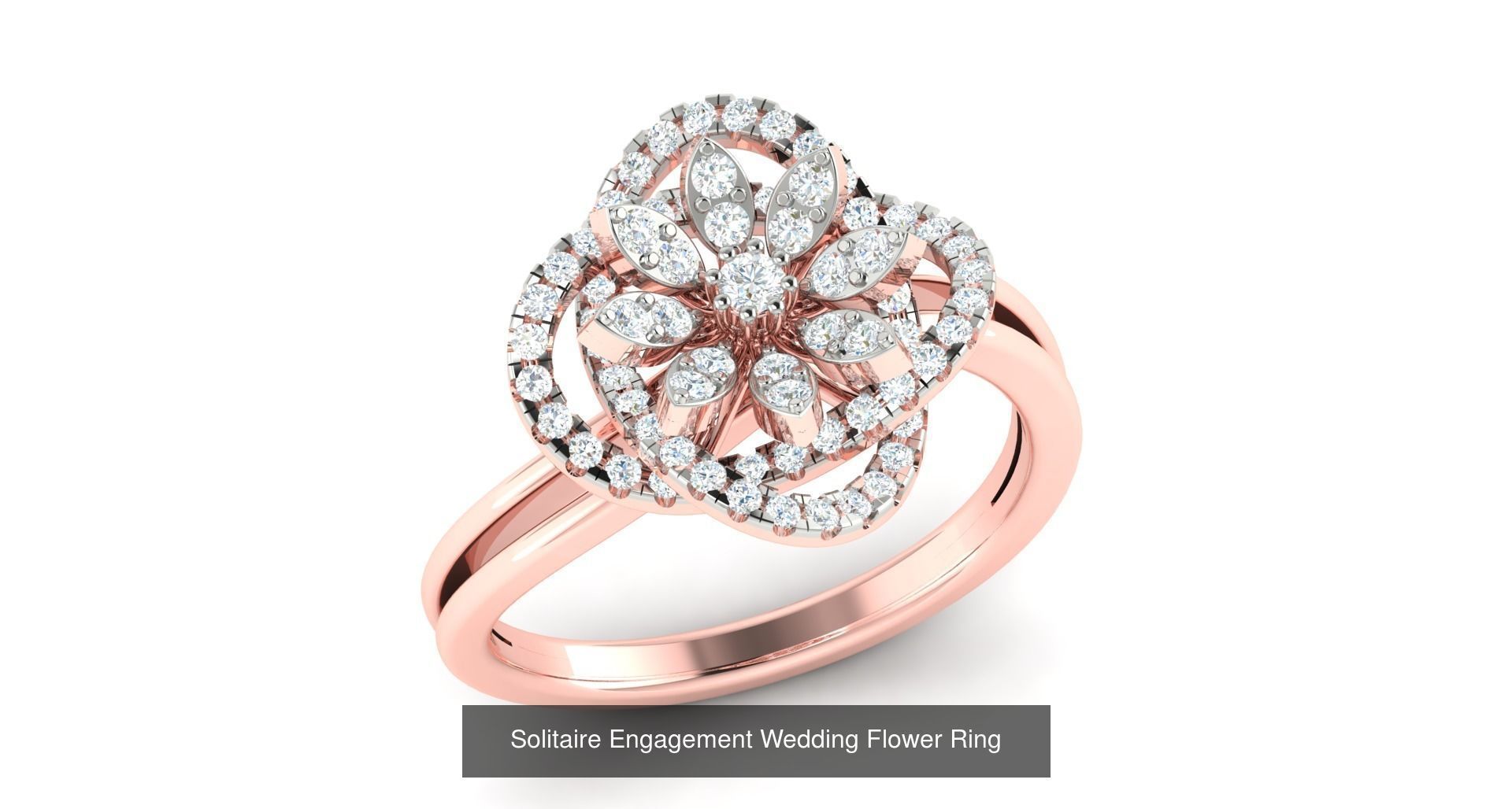 72 Solitaire Engagement Wedding Women Flower Rings Collection _17