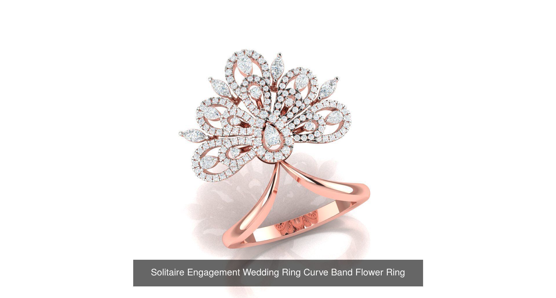 72 Solitaire Engagement Wedding Women Flower Rings Collection _59