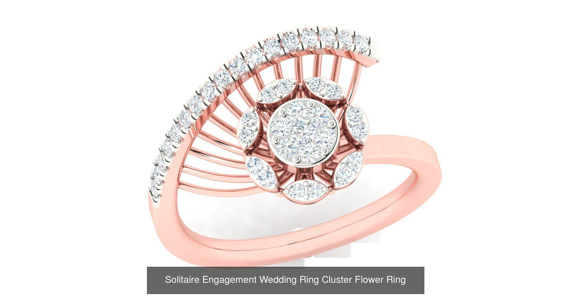 72 Solitaire Engagement Wedding Women Flower Rings Collection _27