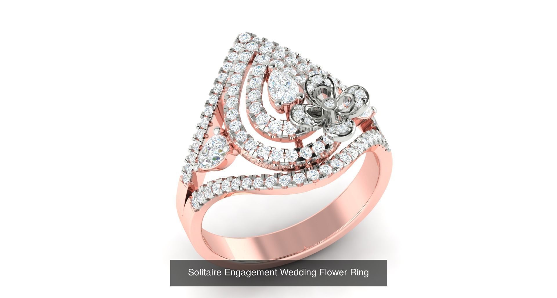 72 Solitaire Engagement Wedding Women Flower Rings Collection _18