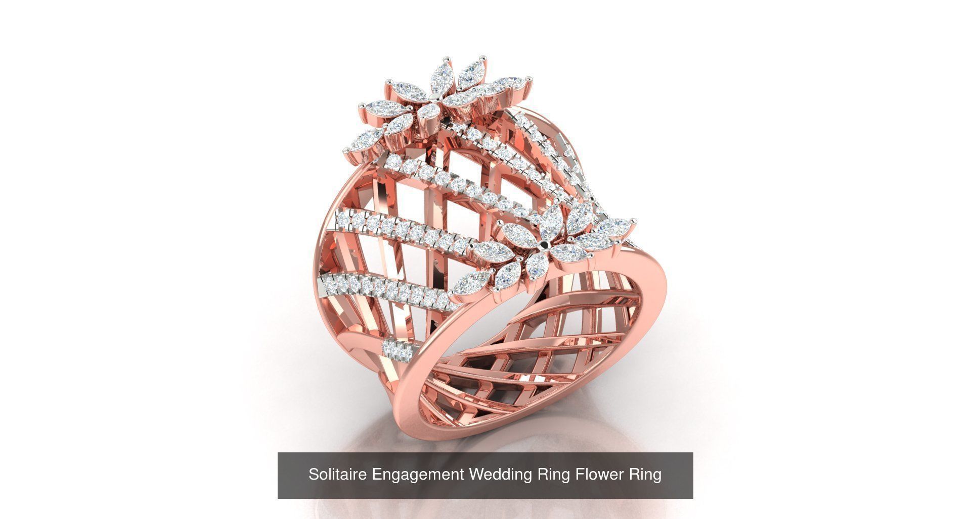 72 Solitaire Engagement Wedding Women Flower Rings Collection _61