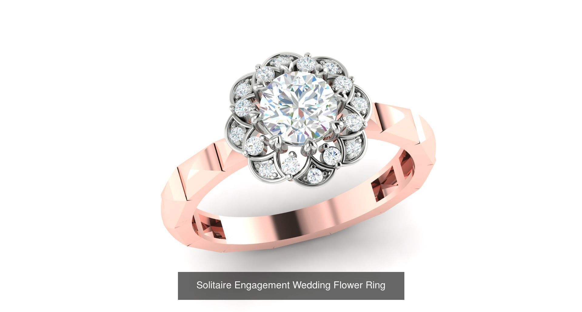 72 Solitaire Engagement Wedding Women Flower Rings Collection _23