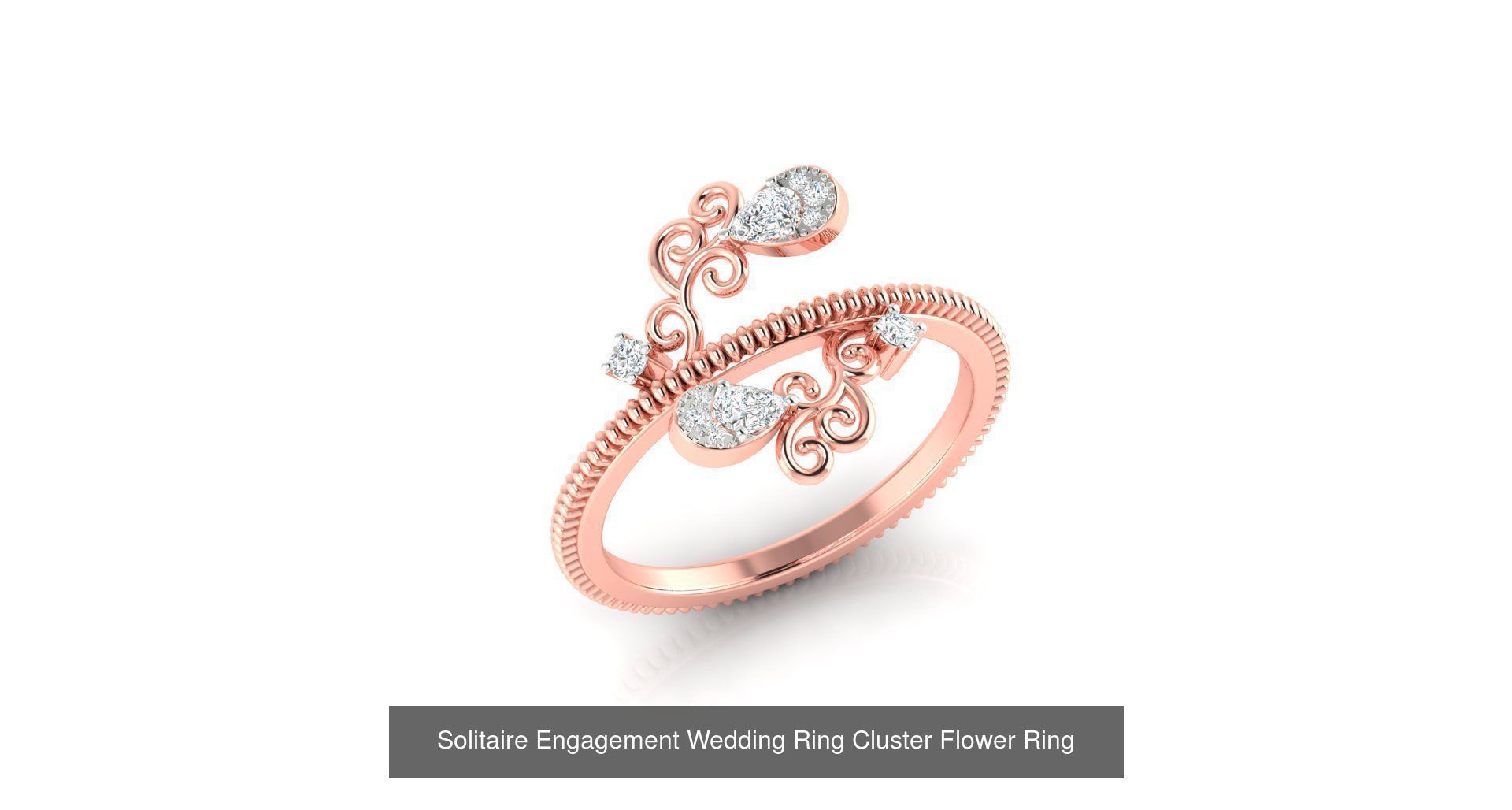 72 Solitaire Engagement Wedding Women Flower Rings Collection _76