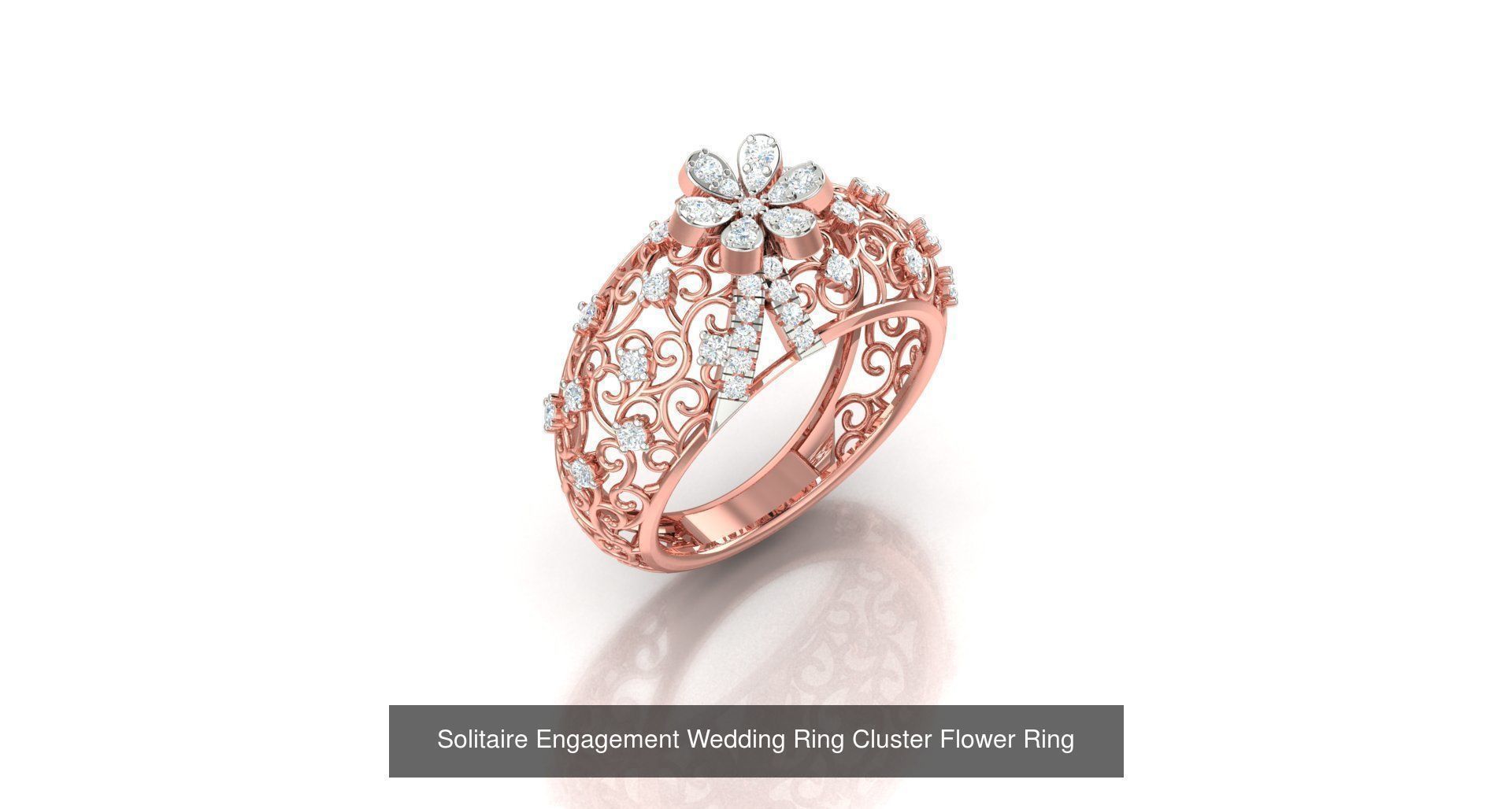 72 Solitaire Engagement Wedding Women Flower Rings Collection _57