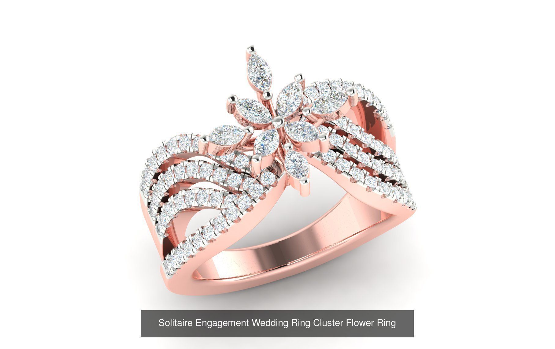 72 Solitaire Engagement Wedding Women Flower Rings Collection _47