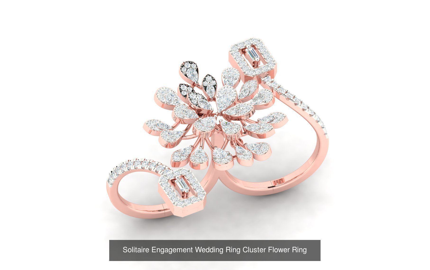 72 Solitaire Engagement Wedding Women Flower Rings Collection _53