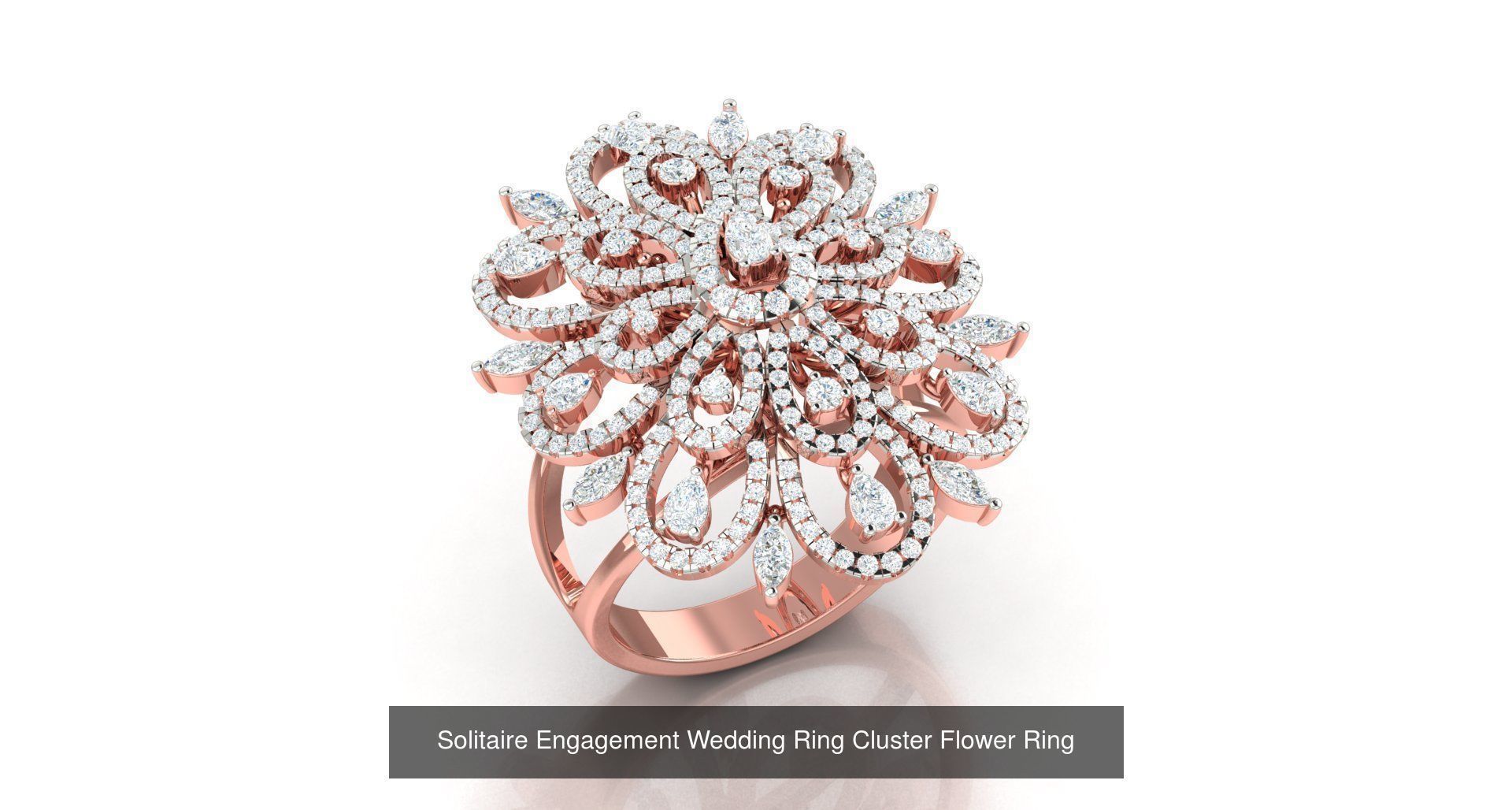 72 Solitaire Engagement Wedding Women Flower Rings Collection _58
