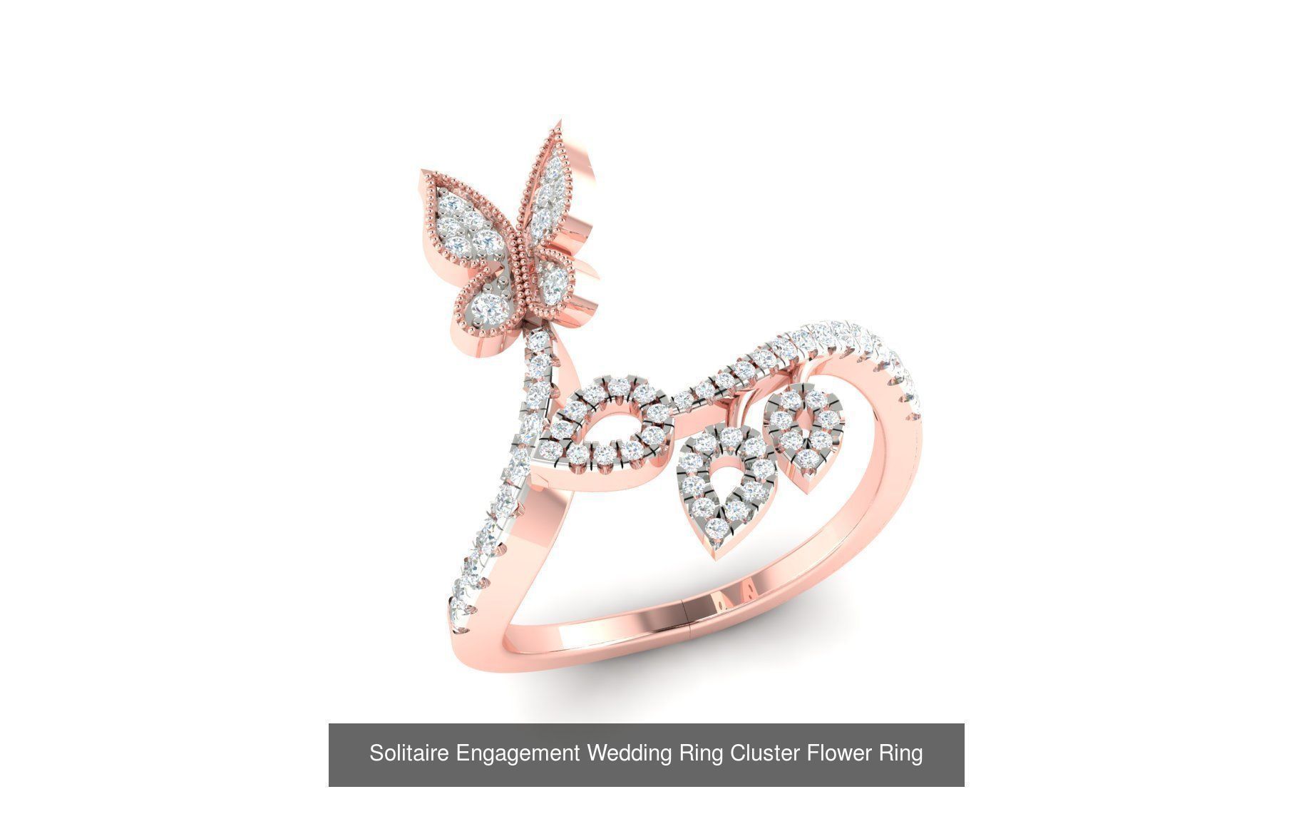 72 Solitaire Engagement Wedding Women Flower Rings Collection _55