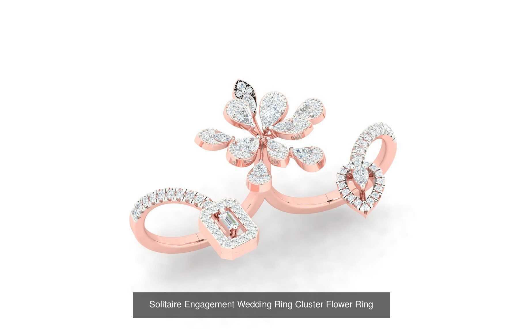 72 Solitaire Engagement Wedding Women Flower Rings Collection _52