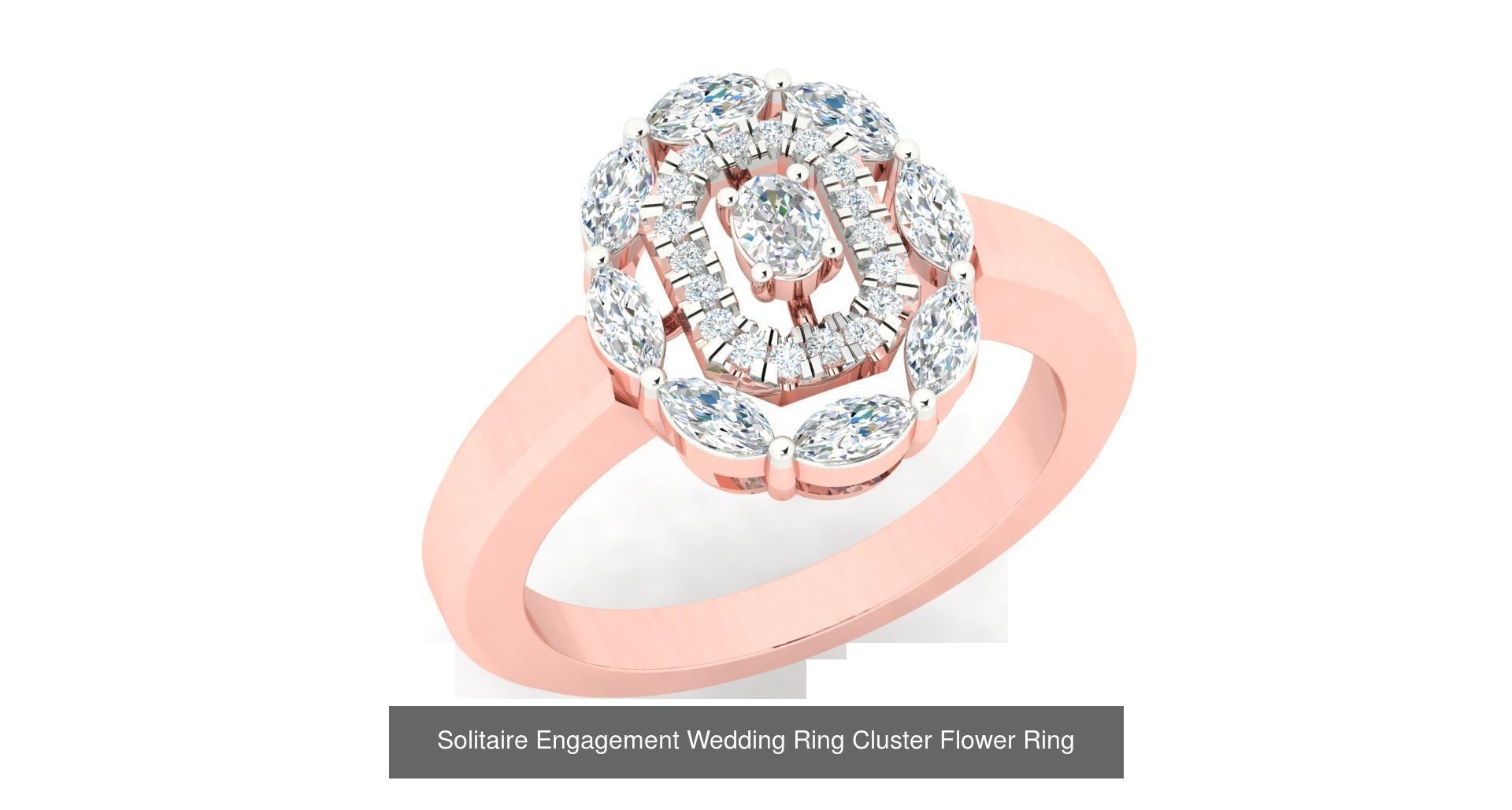 72 Solitaire Engagement Wedding Women Flower Rings Collection _33