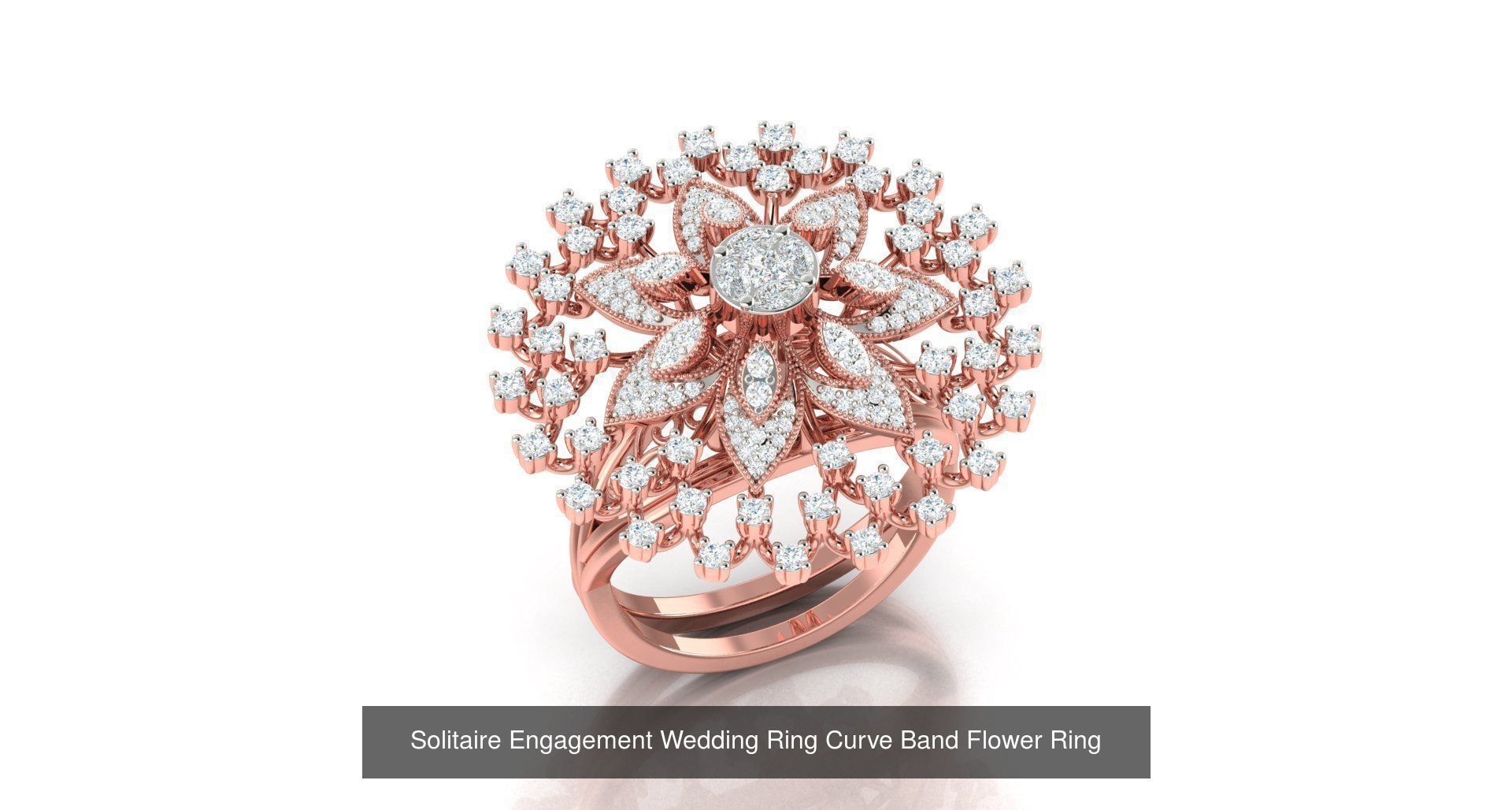 72 Solitaire Engagement Wedding Women Flower Rings Collection _68