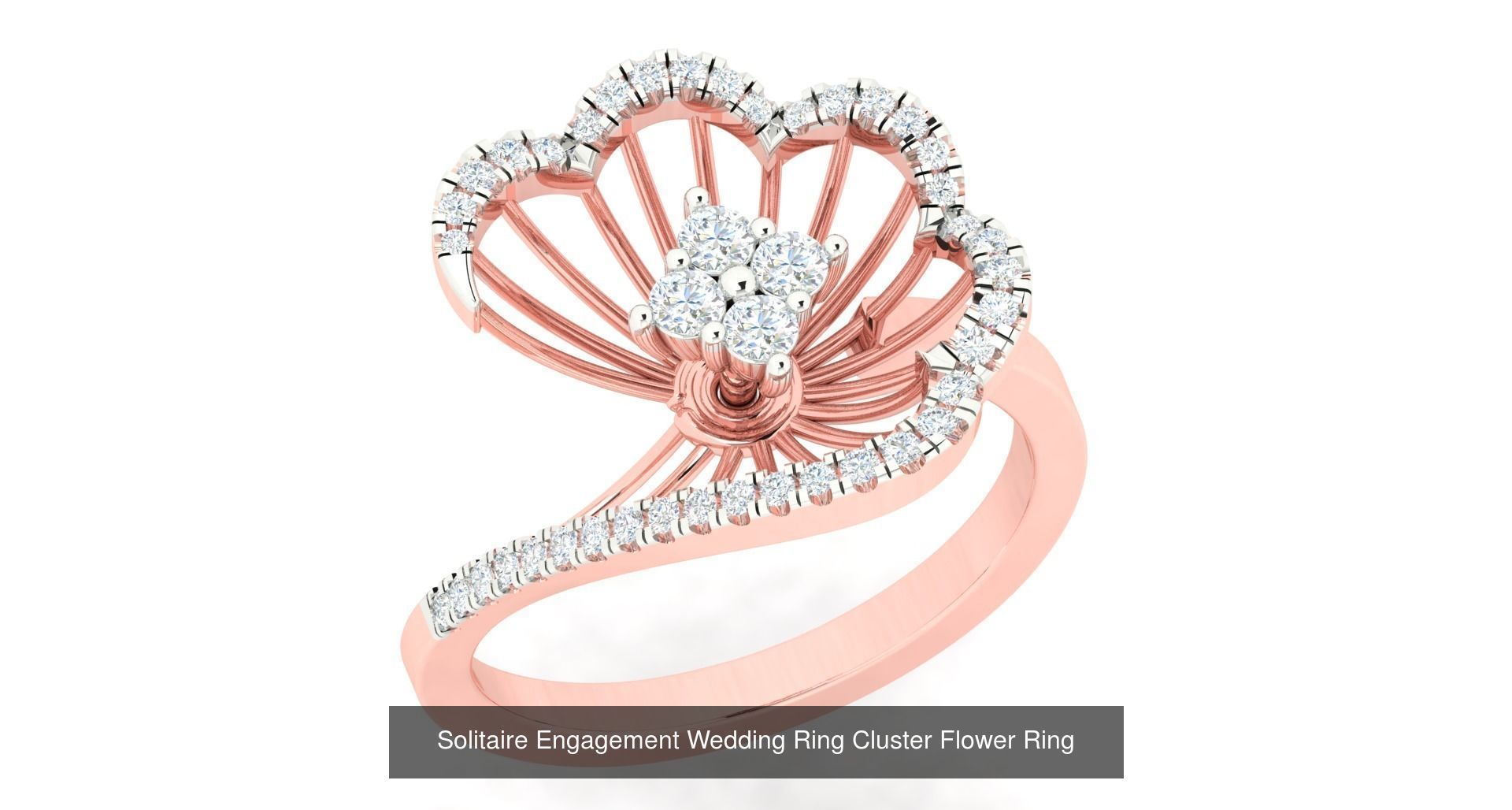 72 Solitaire Engagement Wedding Women Flower Rings Collection _30