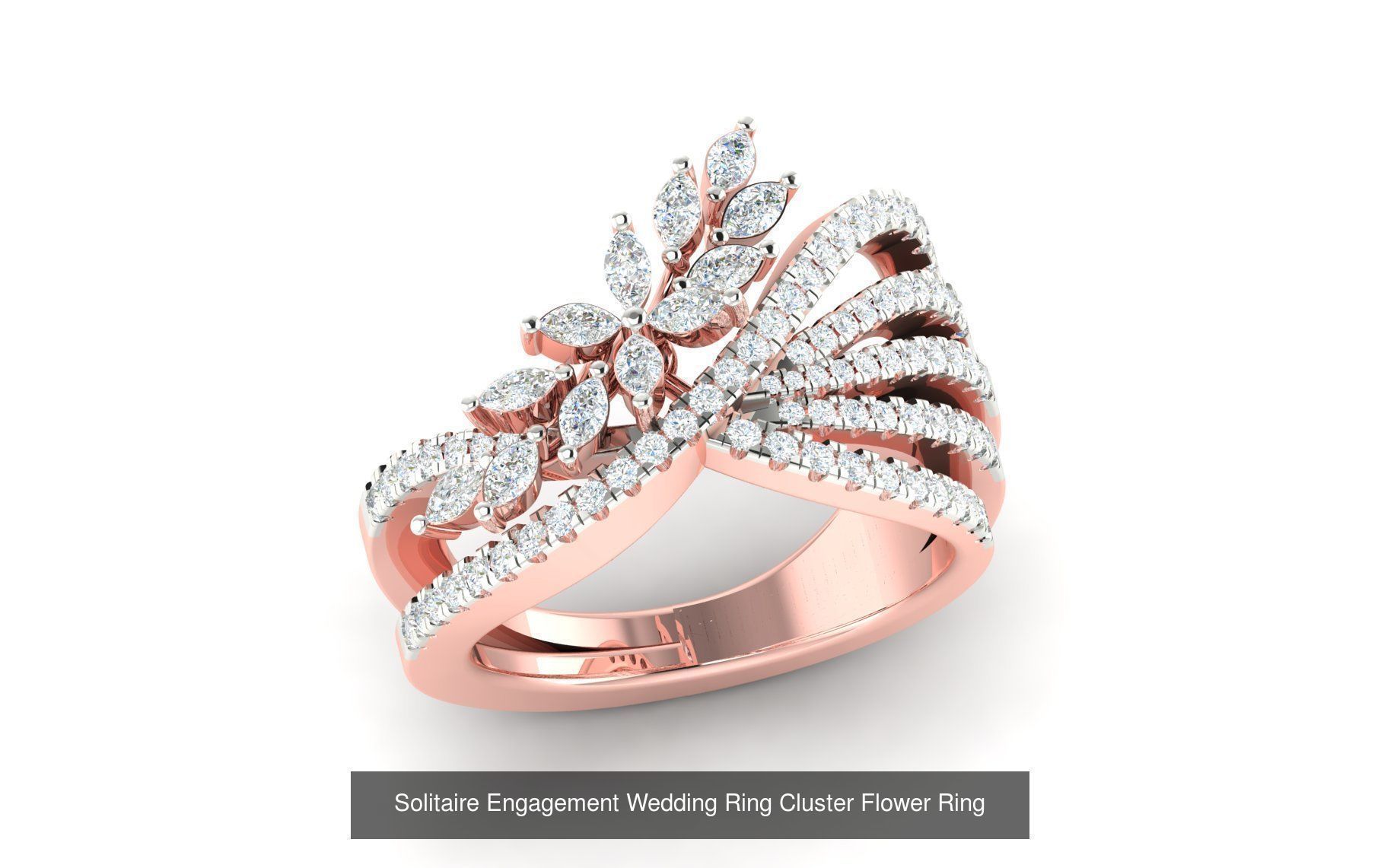 72 Solitaire Engagement Wedding Women Flower Rings Collection _48