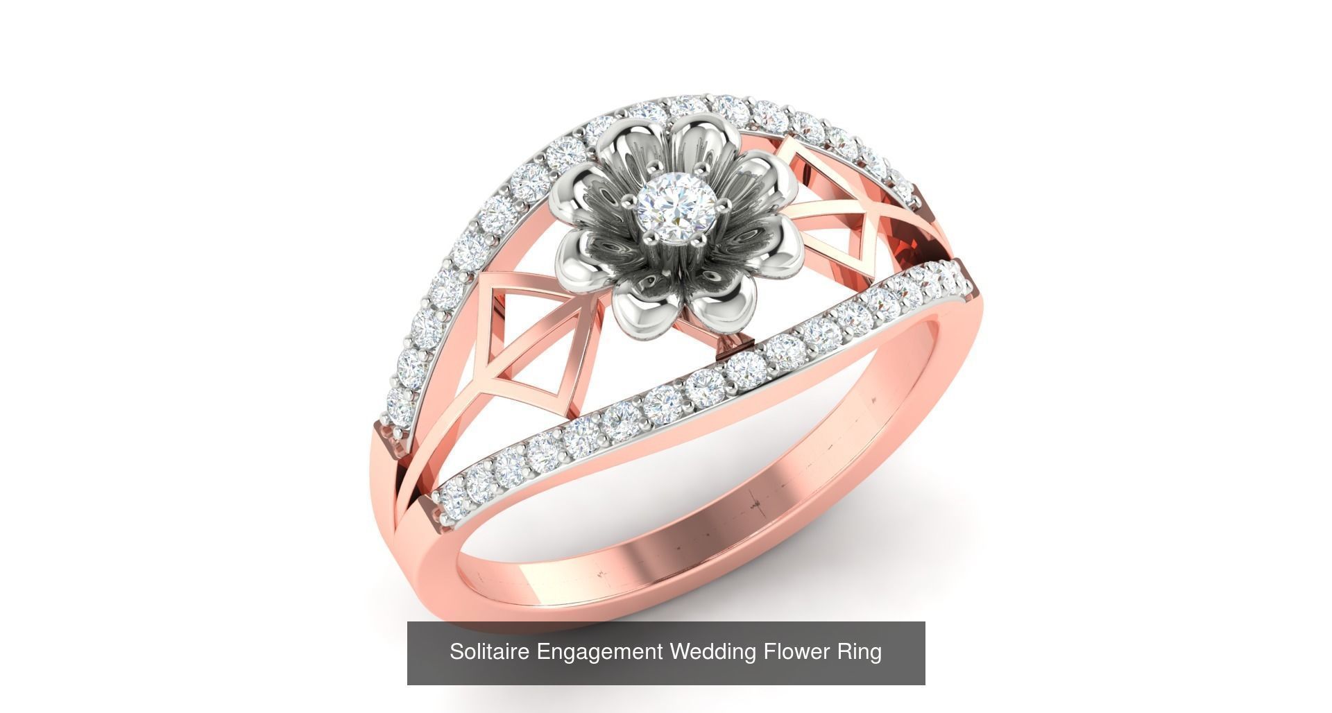 72 Solitaire Engagement Wedding Women Flower Rings Collection _19