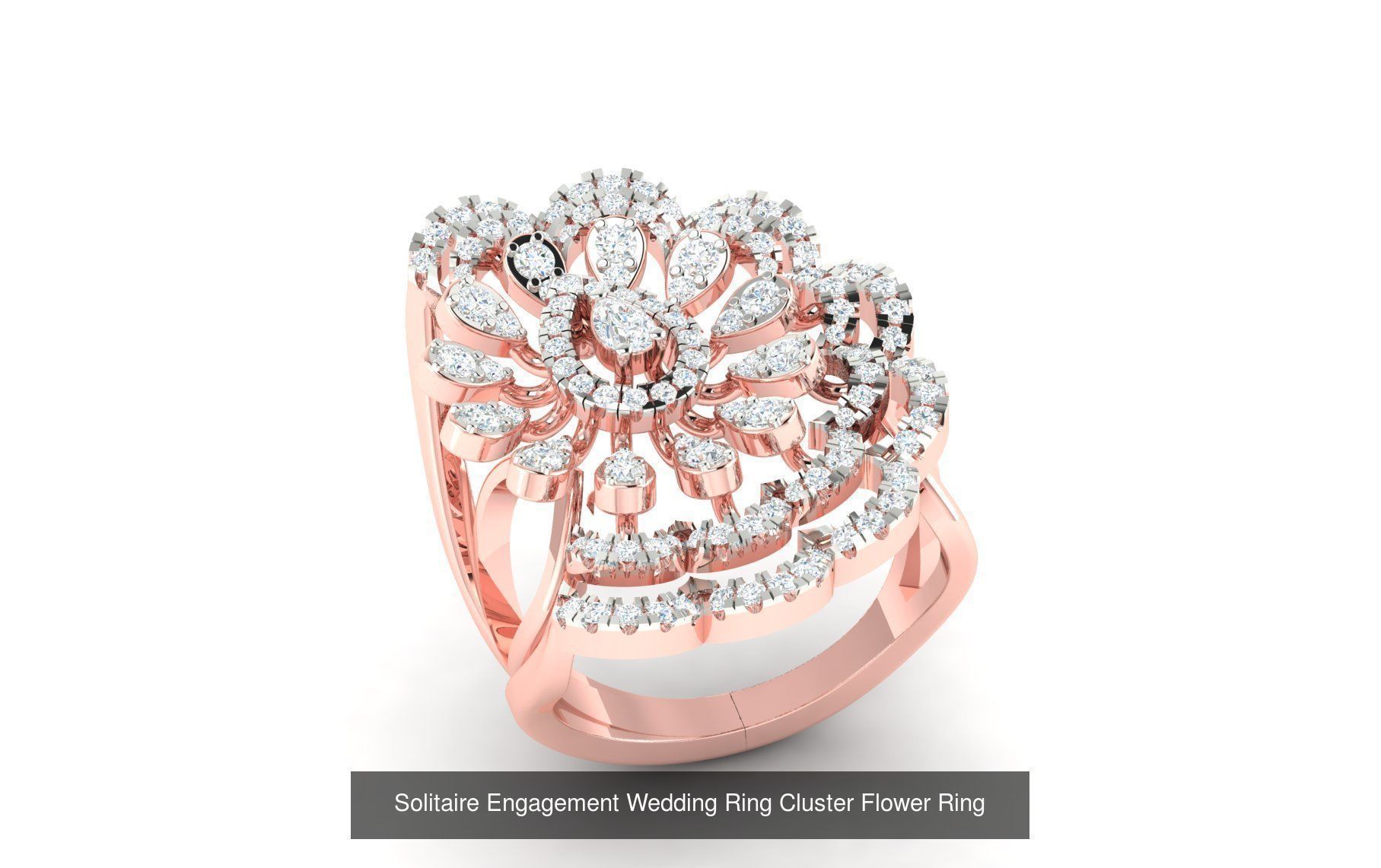 72 Solitaire Engagement Wedding Women Flower Rings Collection _49