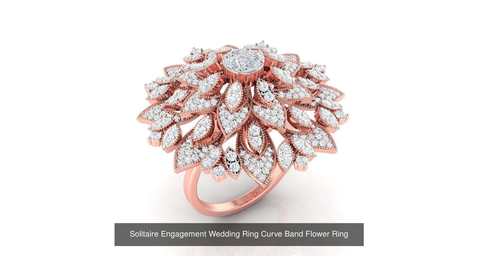 72 Solitaire Engagement Wedding Women Flower Rings Collection _67