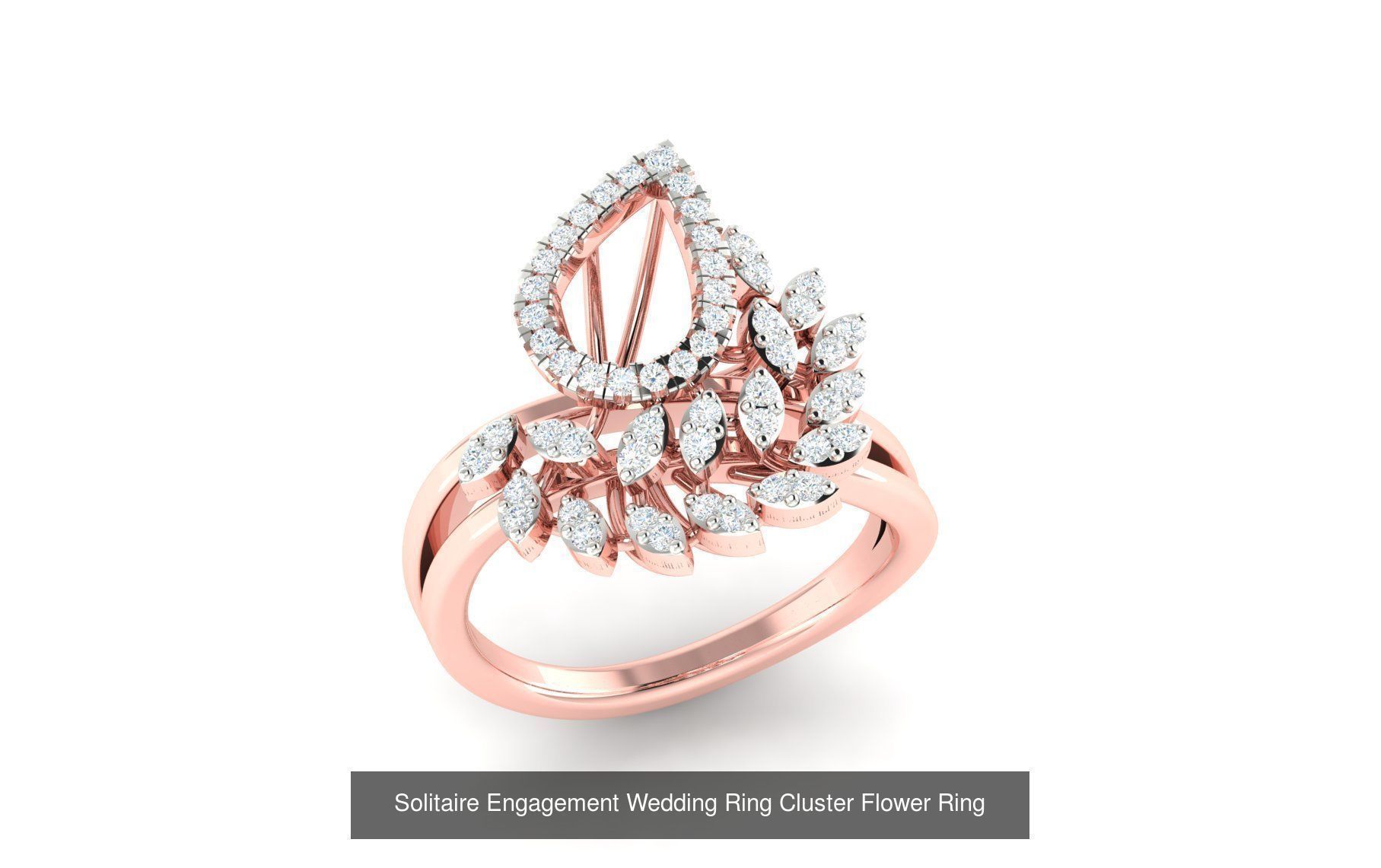 72 Solitaire Engagement Wedding Women Flower Rings Collection _43