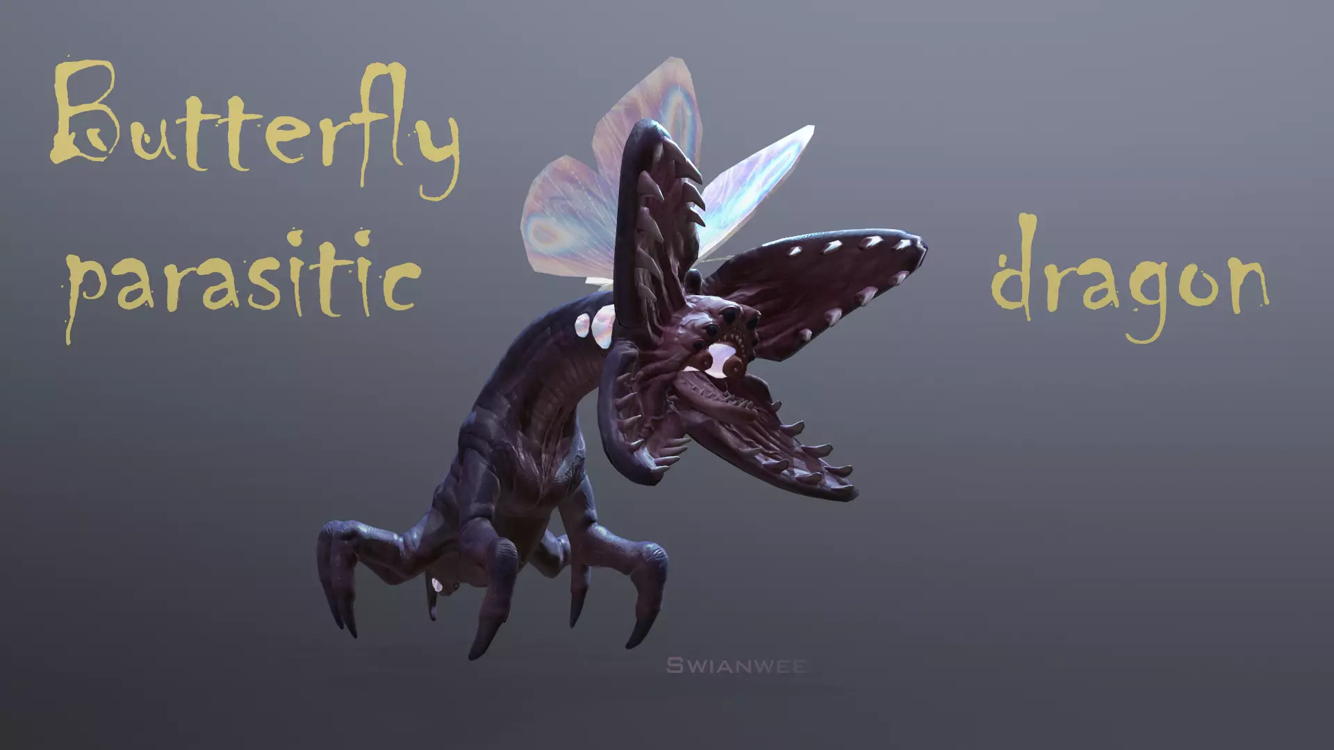 Butterfly parasitic dragon 3D model_0