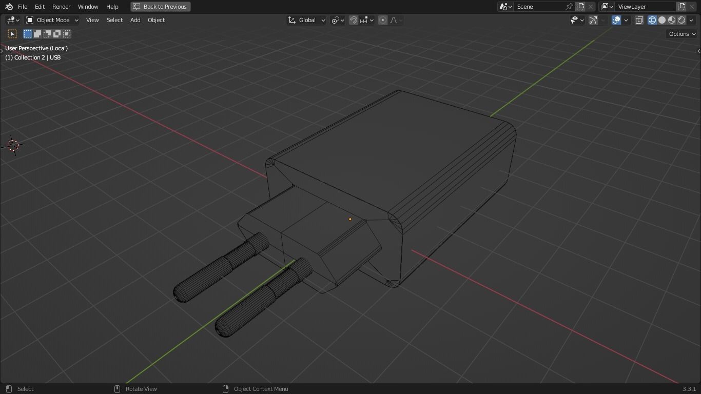 charger usb Low-poly 3D model_6