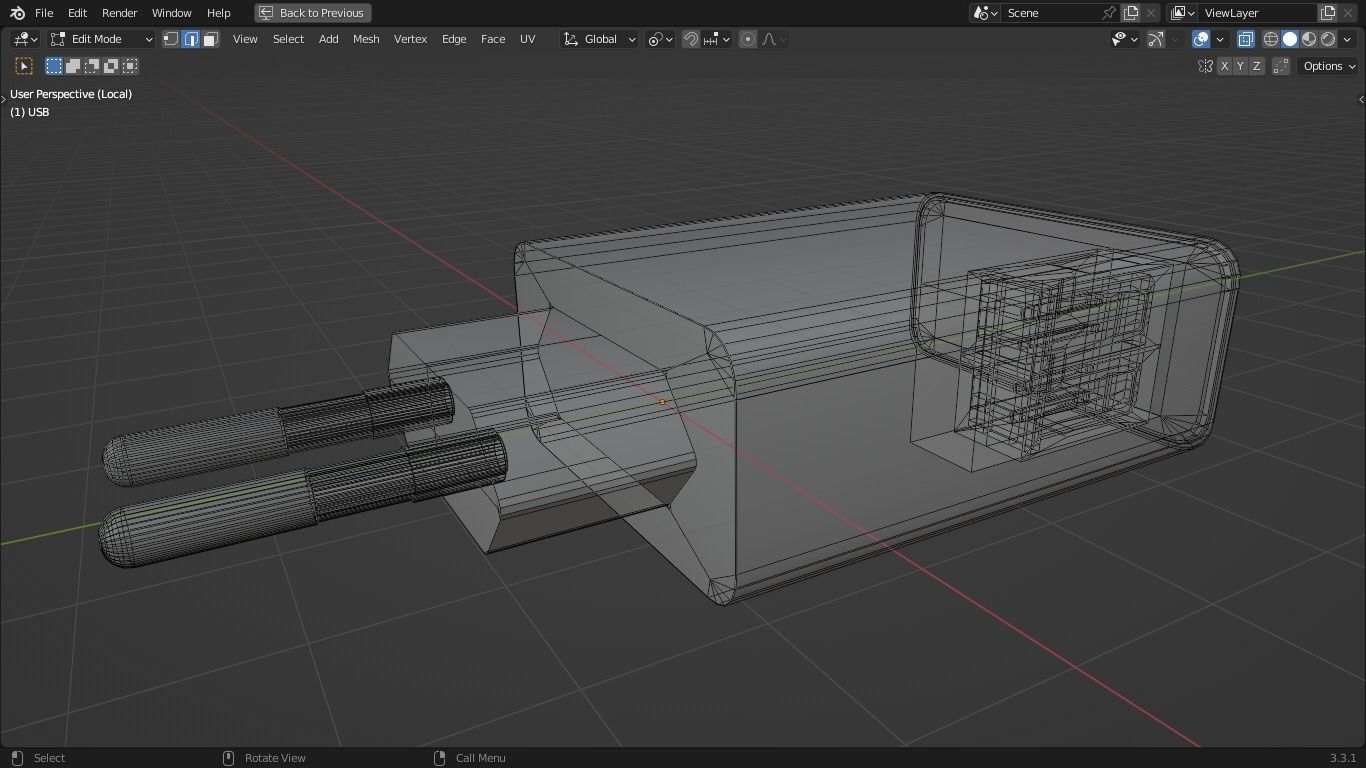 charger usb Low-poly 3D model_8