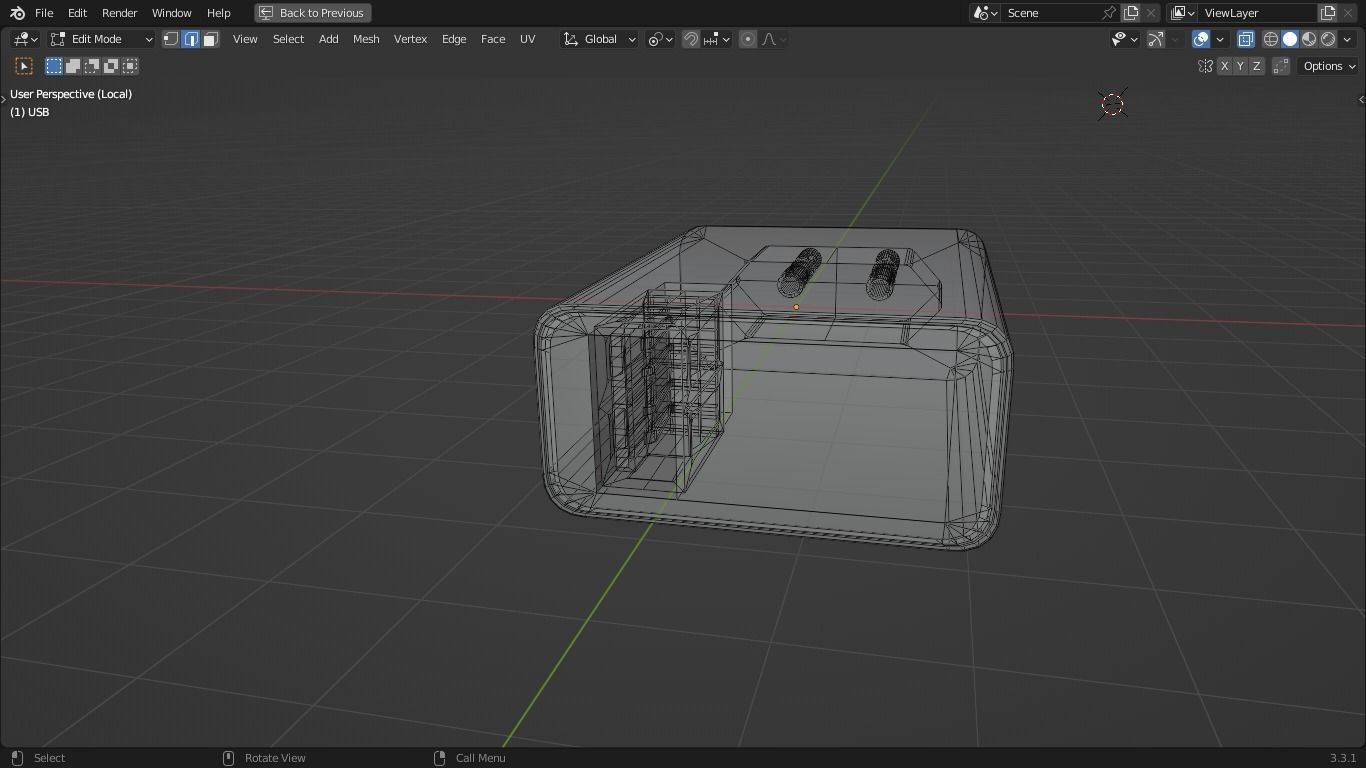 charger usb Low-poly 3D model_9