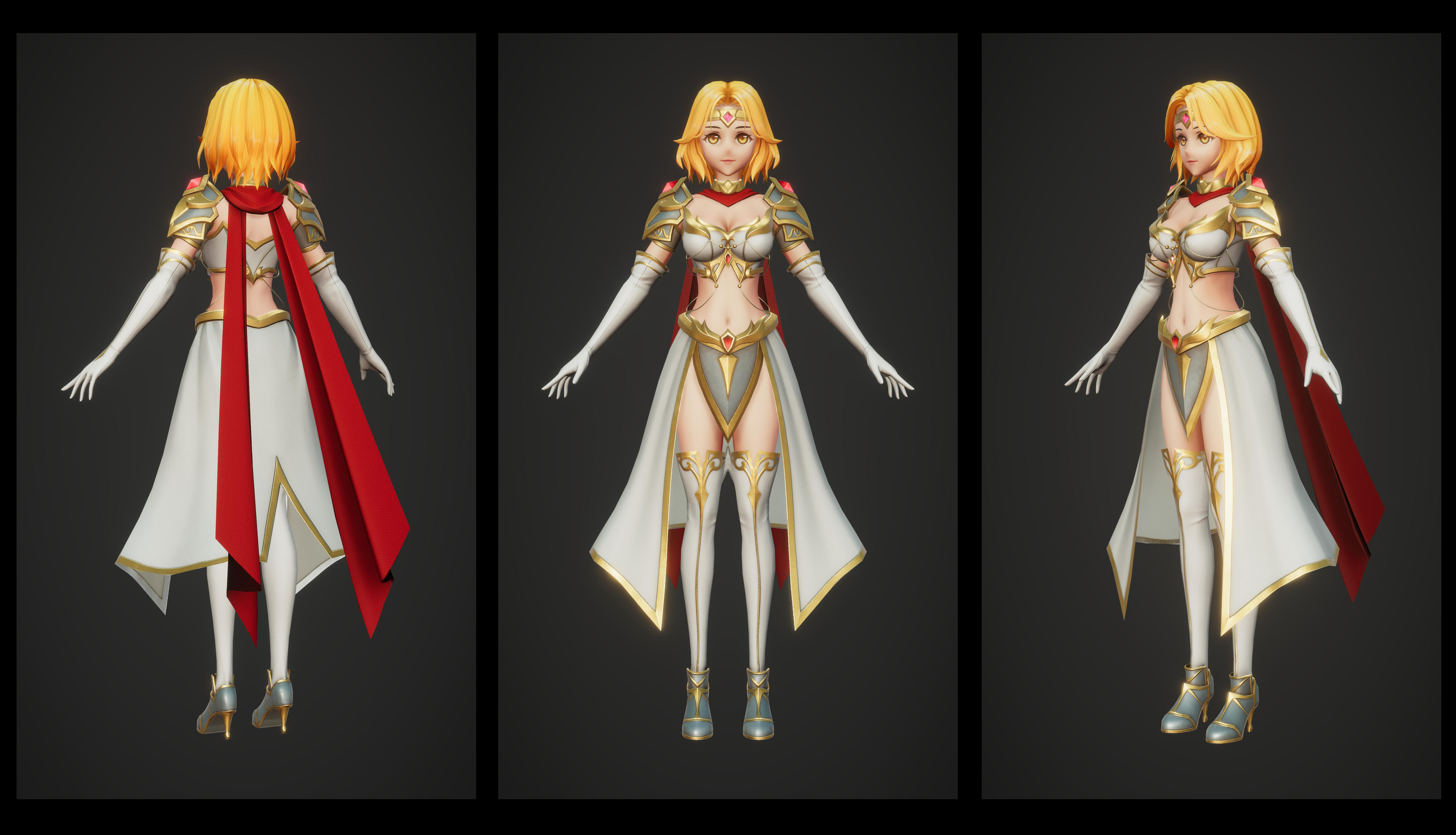 Aurora female character from game 3D model_1