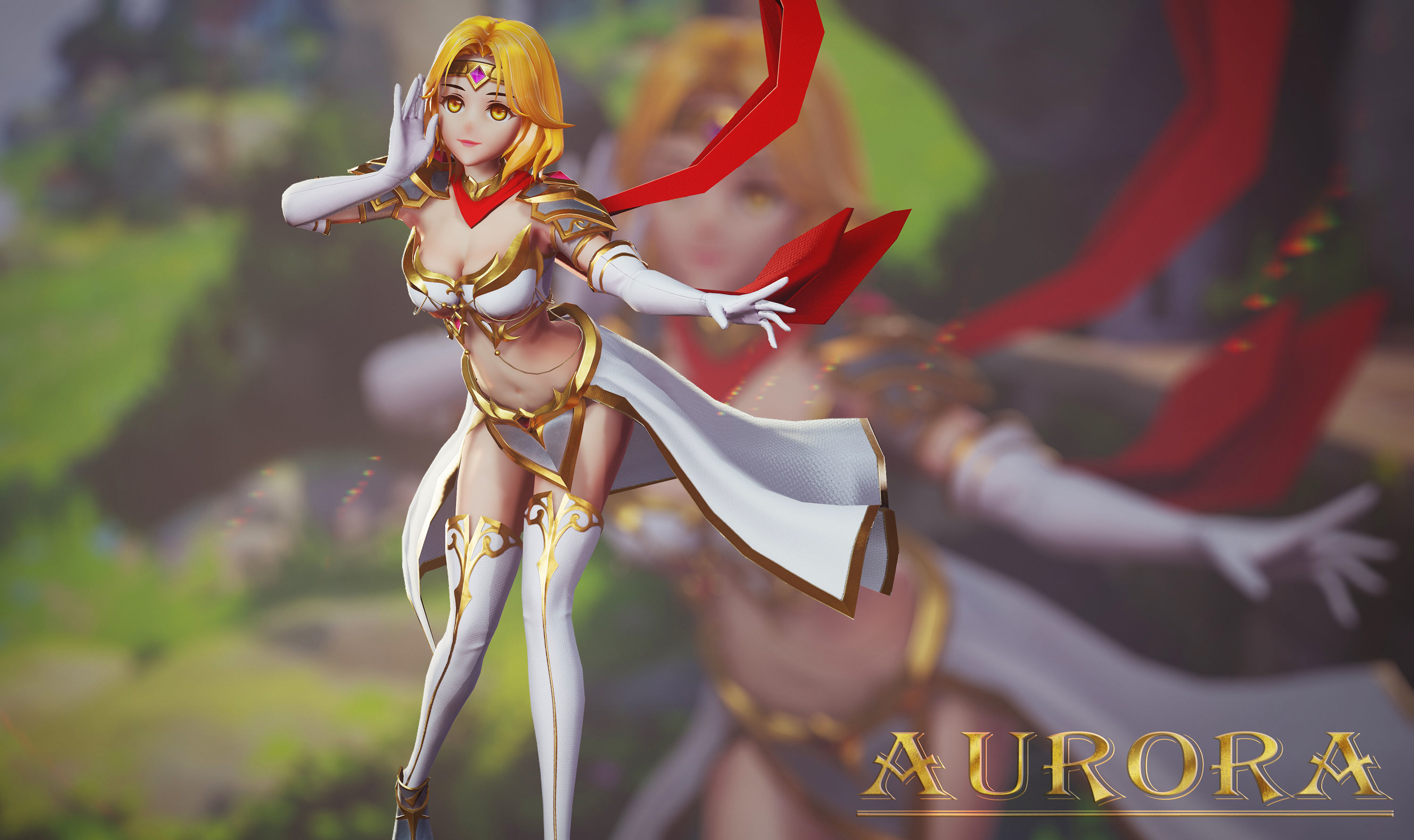 Aurora female character from game 3D model_3