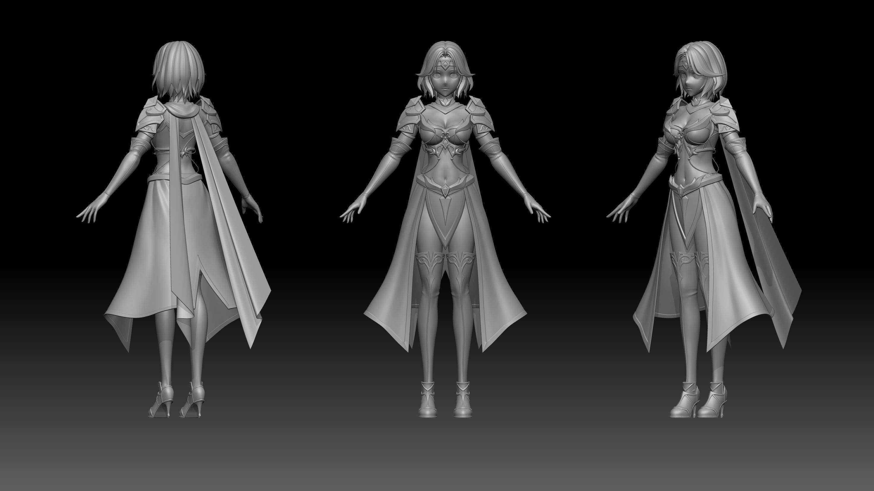 Aurora female character from game 3D model_2