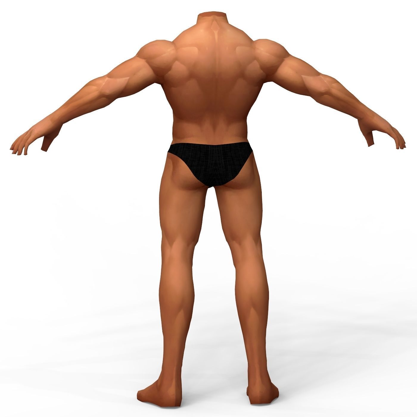 LowPoly Muscular Body Base Mesh Low-poly 3D model_2