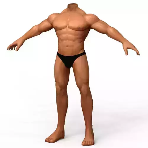 LowPoly Muscular Body Base Mesh