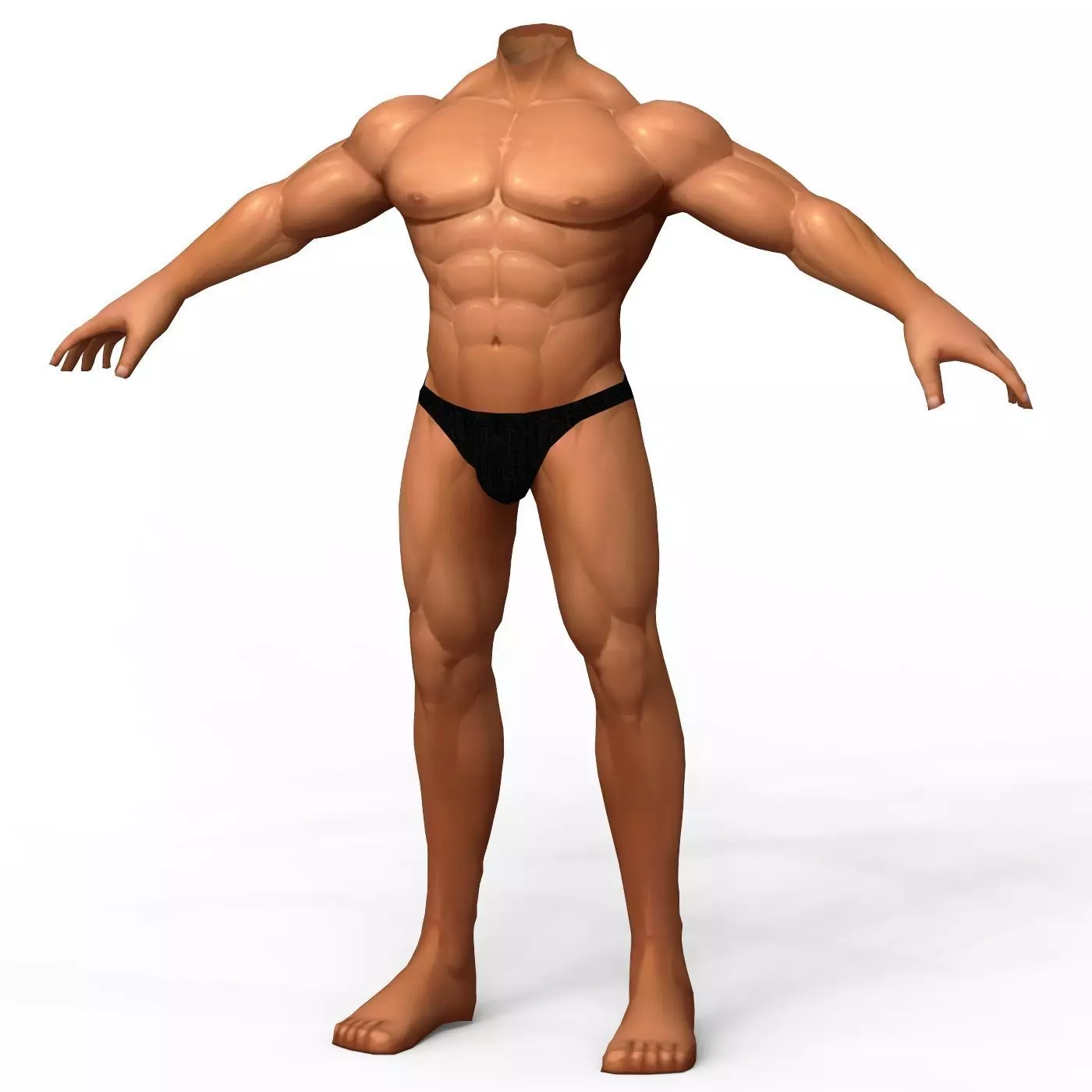 LowPoly Muscular Body Base Mesh Low-poly 3D model_0