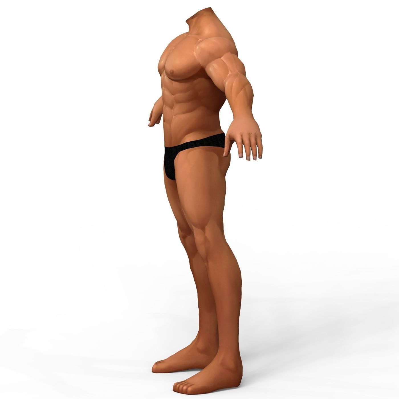 LowPoly Muscular Body Base Mesh Low-poly 3D model_1