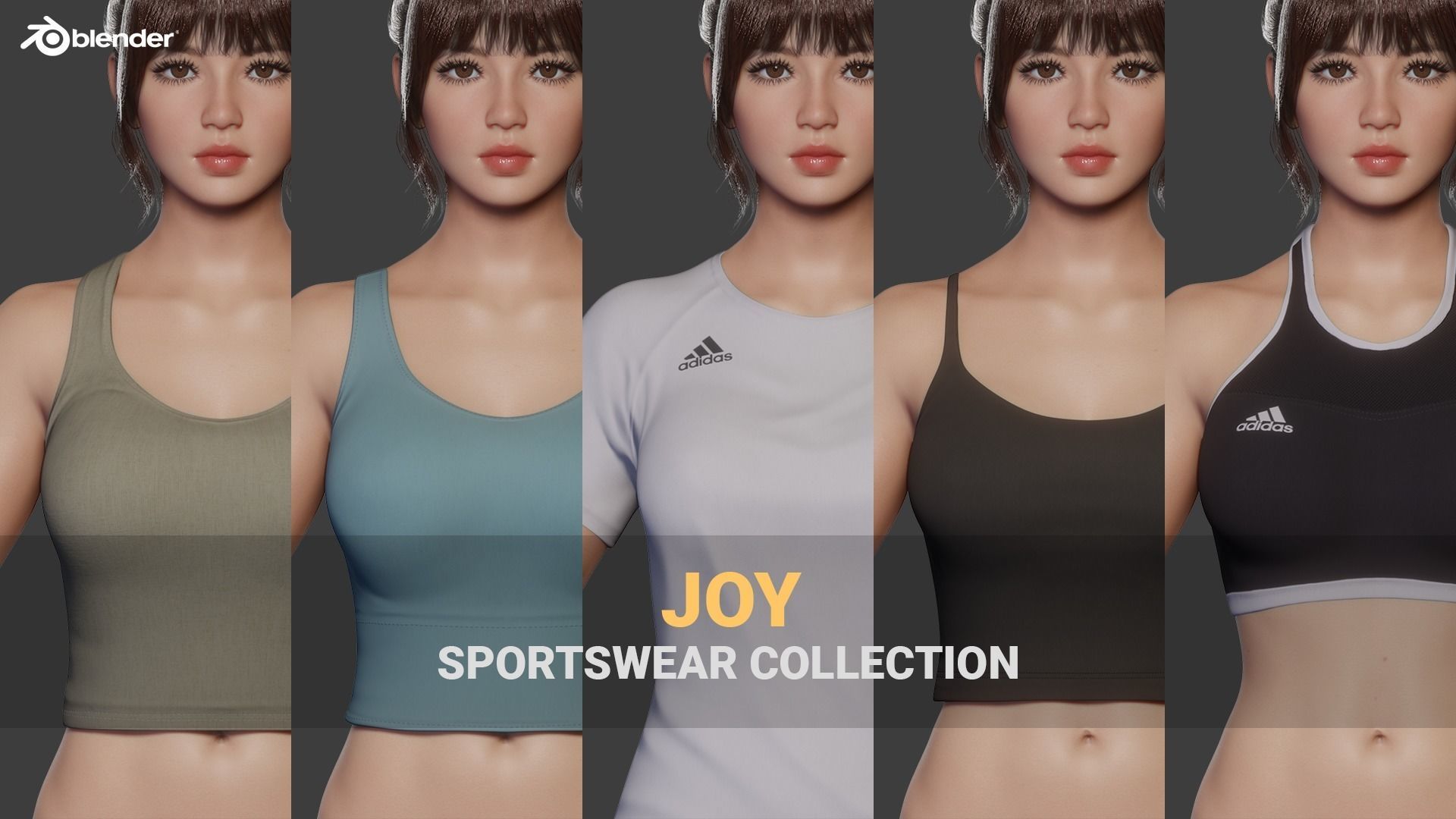 JOY - Rigged Sportswear Collection 3D model_1