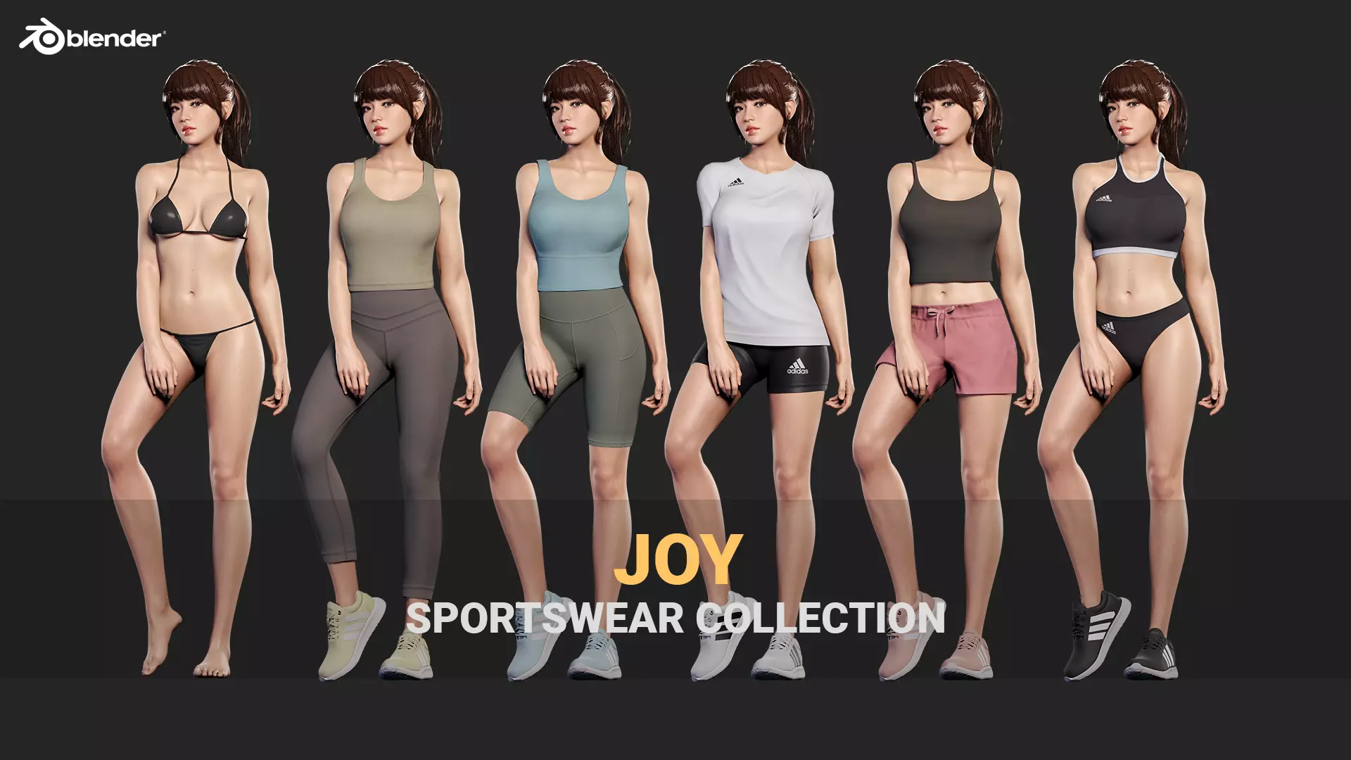 JOY - Rigged Sportswear Collection 3D model_0