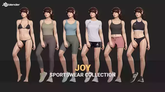 JOY - Rigged Sportswear Collection 3D model