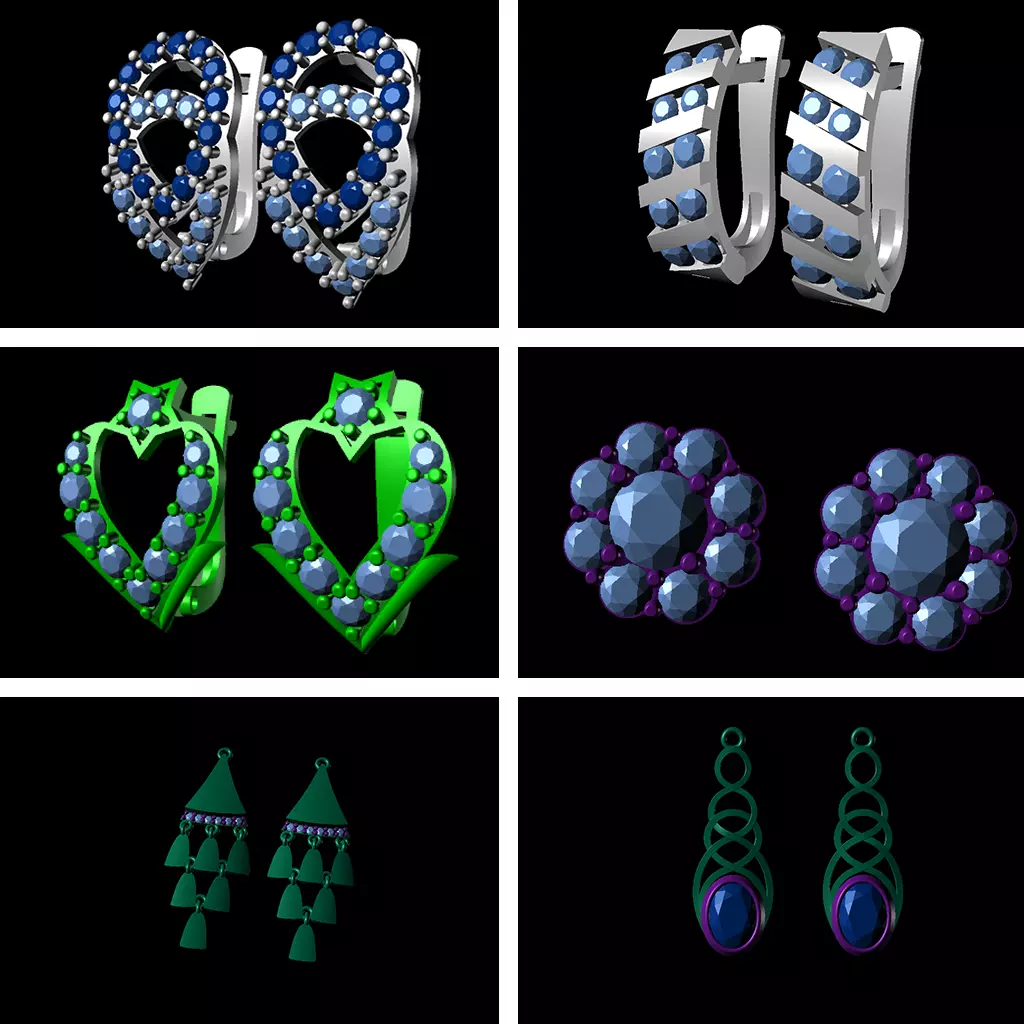 Women Earrings jcd Jewelcad Detail Bulk Collection 3dm Earring 3D print model_0