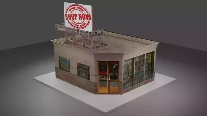 The street shop Free low-poly 3D model
