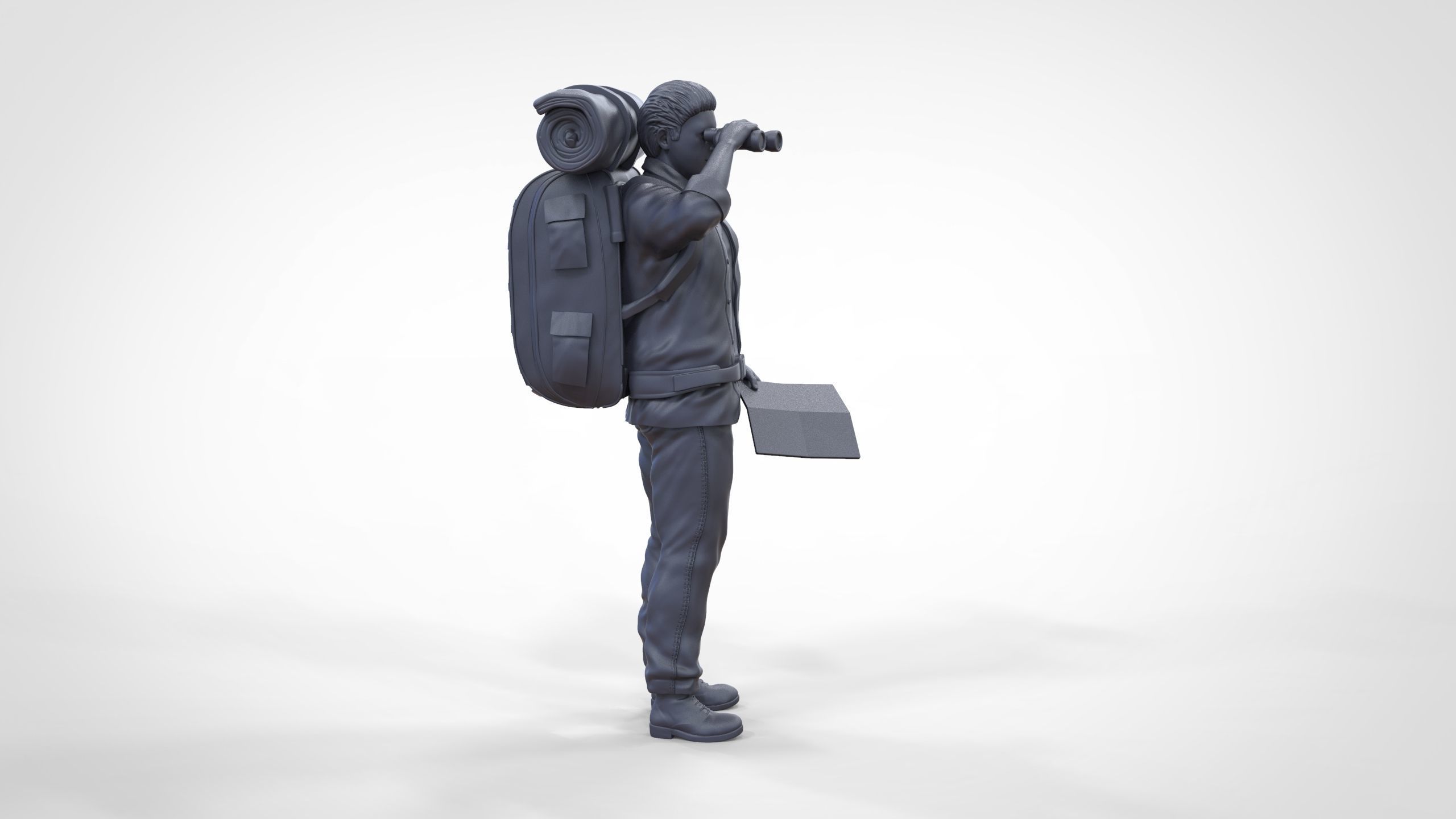 N4 Hiker with binoculars and backpack 3D print model_33