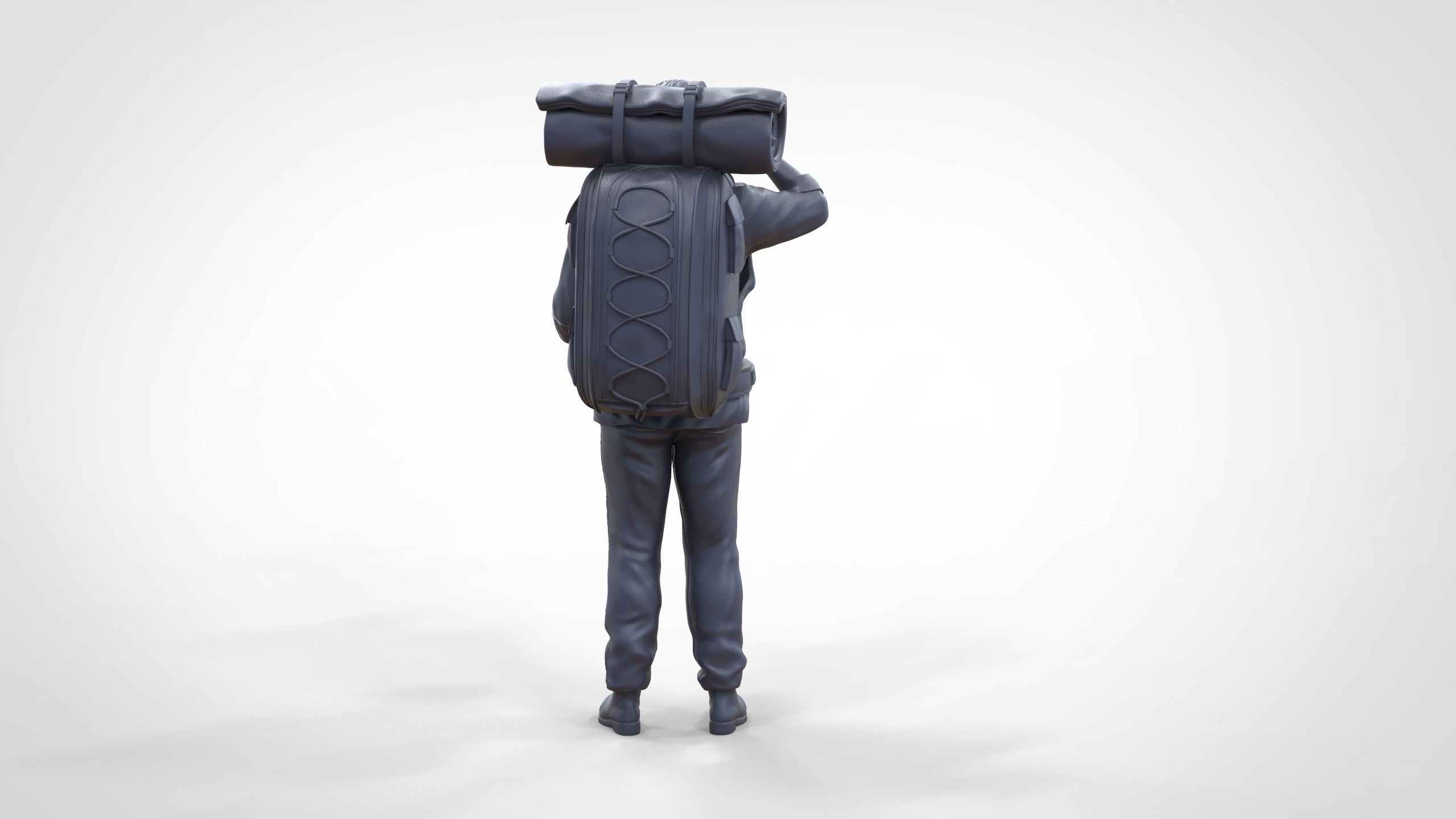 N4 Hiker with binoculars and backpack 3D print model_30