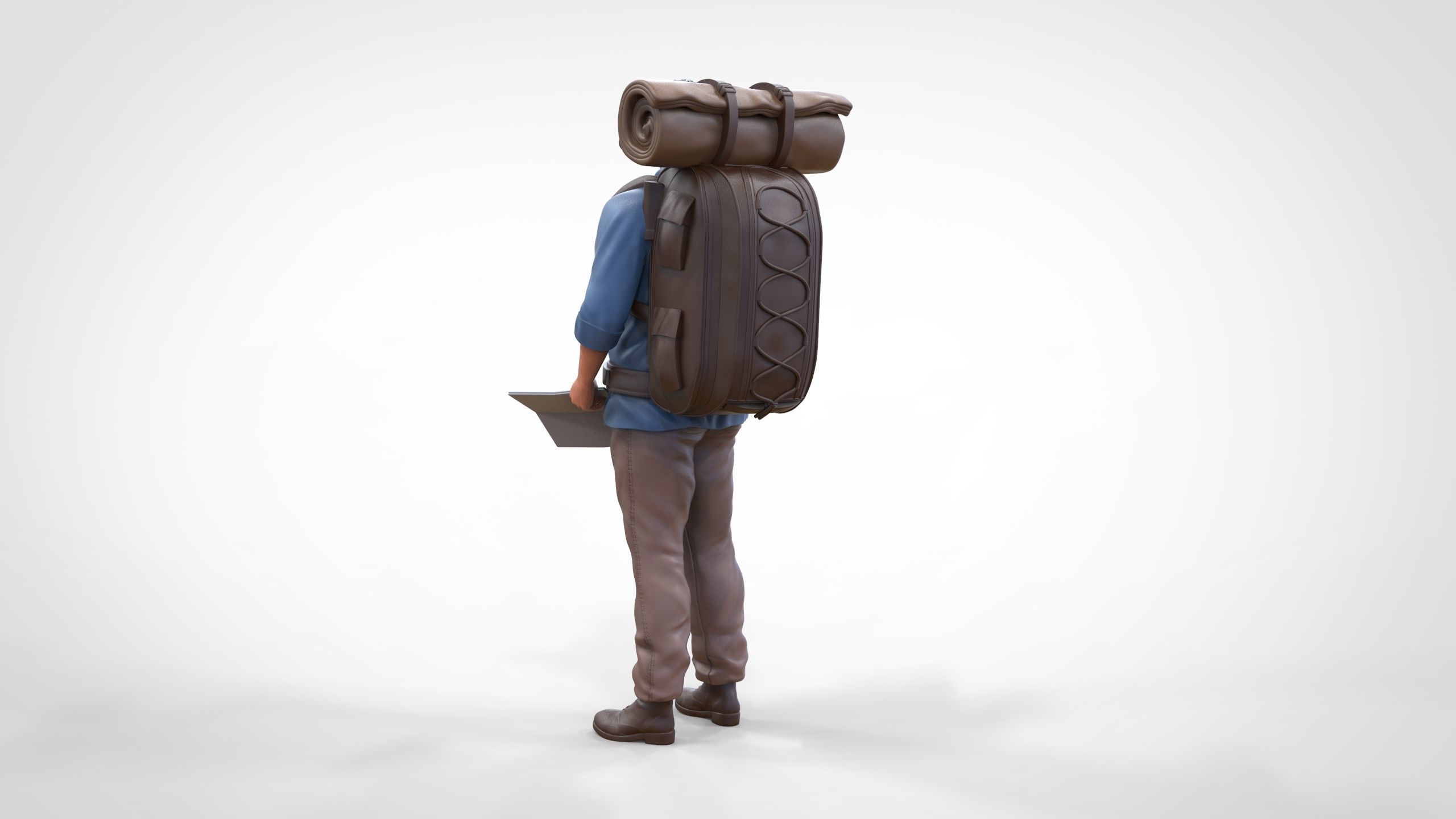 N4 Hiker with binoculars and backpack 3D print model_5
