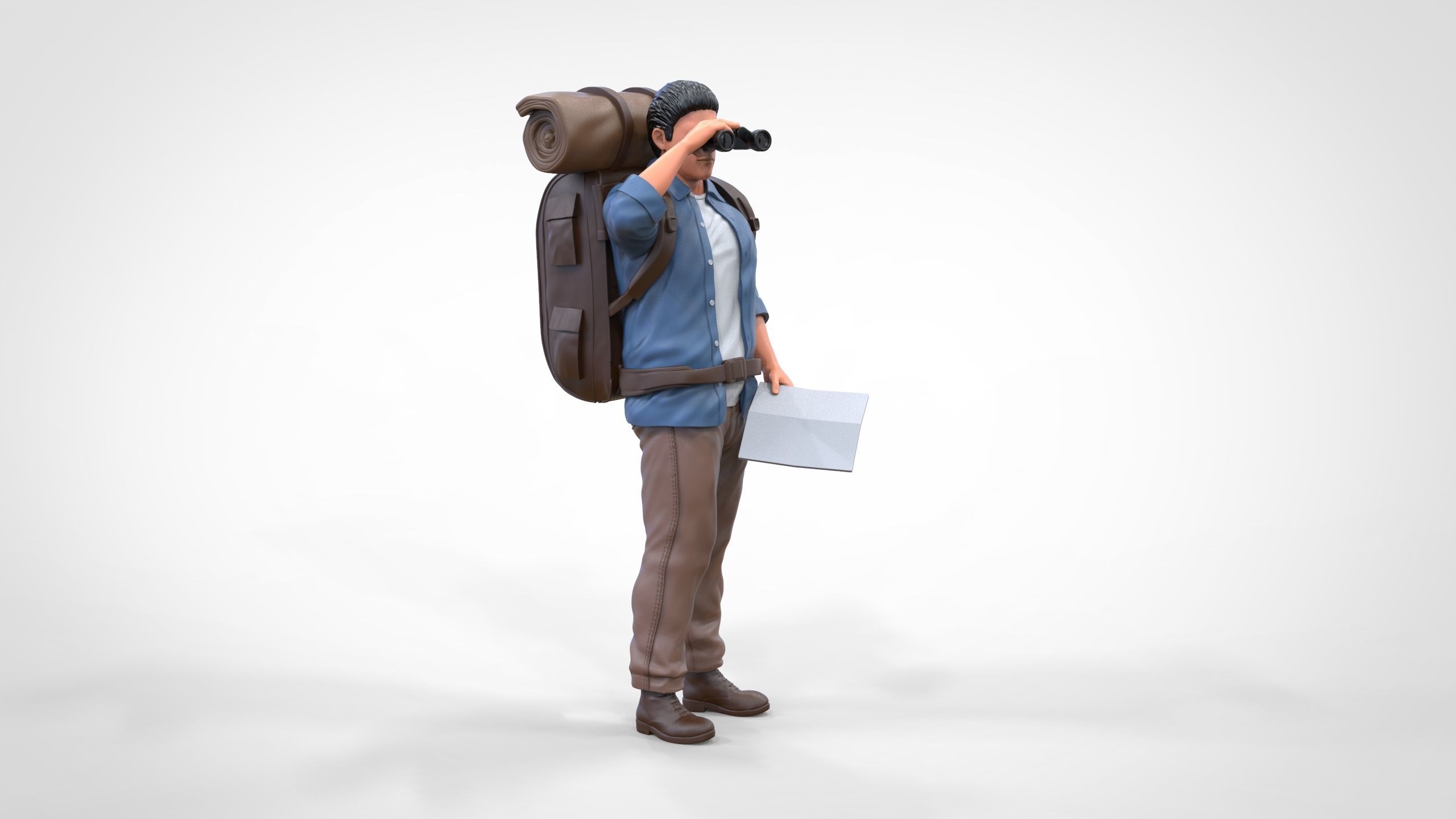 N4 Hiker with binoculars and backpack 3D print model_17